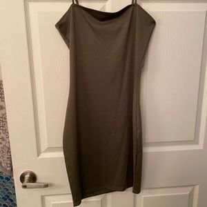 Olive green mini dress